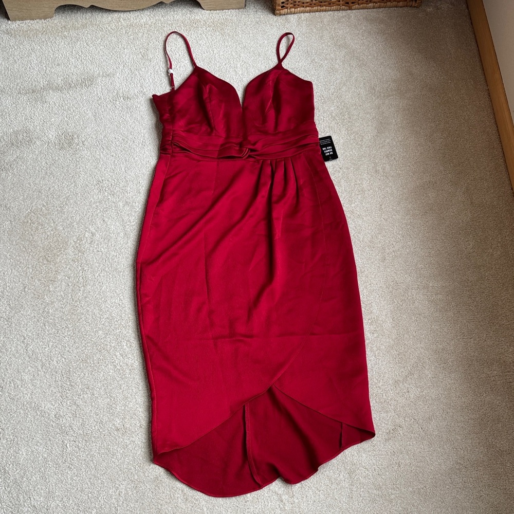 Express Deep Red Midi Dress